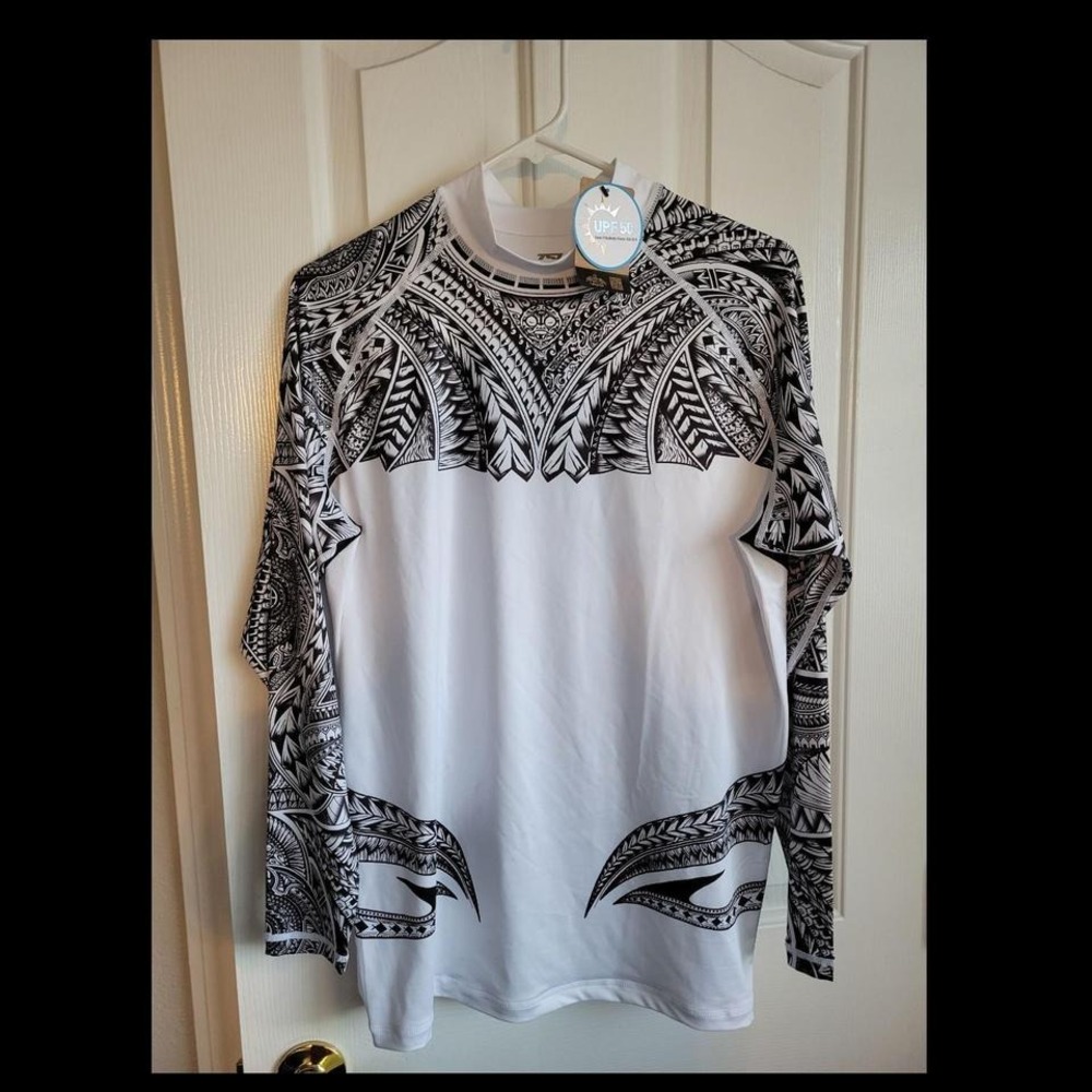 tribal print rash guard long sleeve shirt